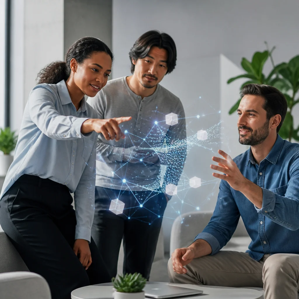 Cliente interactuando con asistente AI en tienda